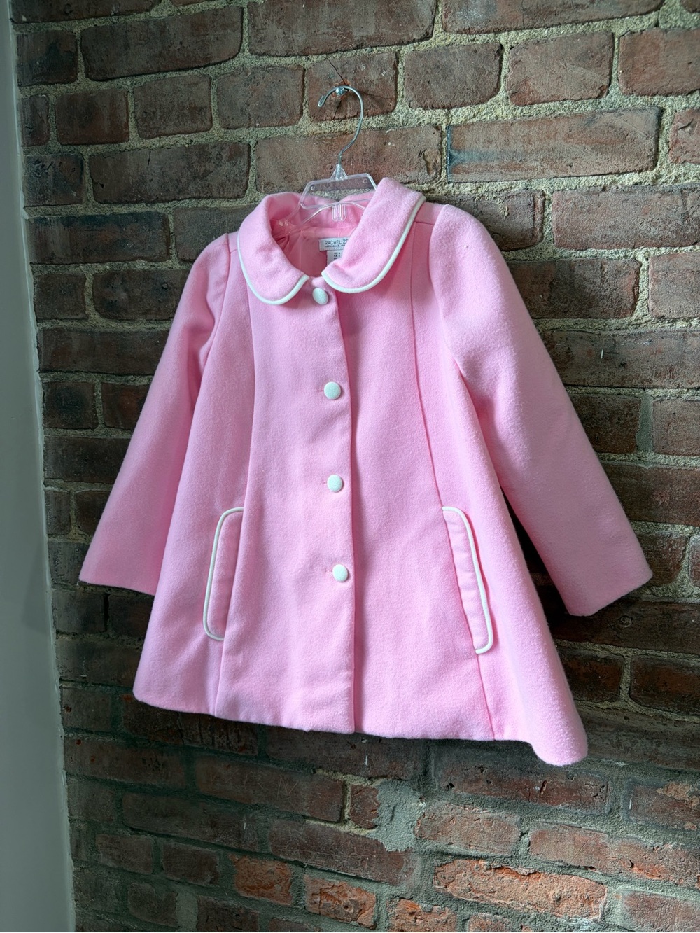 Rachel Zoe Girls Pink Peter Pan Collar Pea Coat bubblegum pink size 5